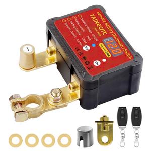 Remote Battery Disconnect Switch 12V 240A with Led Voltage Display, Ultra-Low Standby Current (0.001A), Anti Theft and Battery Drain, Battery Kill Switch for Car, RV, ATV, Truck, Tractor, Boat (L(3.94*2.68*1.77), Black)