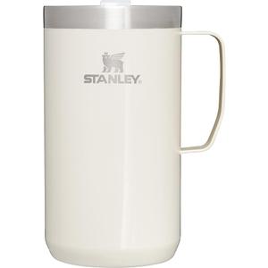 STANLEY Stay-Hot Camp Mug 24 oz | Press Fit Drink Through Lid | Cup for Coffee, Tea and Drinks | Insulated Stainless Steel Coffee Mug | BPA-Free | Cream Gloss