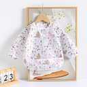 Sleeved Bib,5 Pack,Waterproof Shirt Bibs for Baby 3-24 Months Wipe Clean