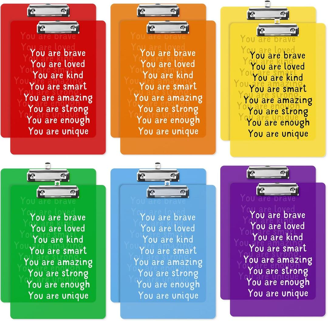 Sinload 24 Pcs Graduation Gifts Bulk for Class of 2026 Students, Inspirational Plastic Clipboard, A4 Letter Size Colored Clip Board with Low Profile Clip for End of Year School Classroom Gift