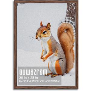 Rustic Walnut 20x28 Frame - Single Frame, 20 x 28 Poster Frame for Artwork, Puzzles, Photos, and Movie Posters Picture Frames