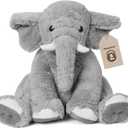 JellyMallow Elephant Weighted Stuffed Animals 5 lbs 16 inches Gray, Large Weighted Elephant Plushie Cuddly Pillow Gift for Kids & Adults