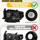 Headlight Assembly Compatible with Toyota Tundra 2014-2019 Limited/Ltd/SR5/SR/TRD, W/Manul Level Adjuster, W/O LED DRL, Halogen Headlamp Pair Set w/o Bulbs, Chrome Housing Yellow Corner
