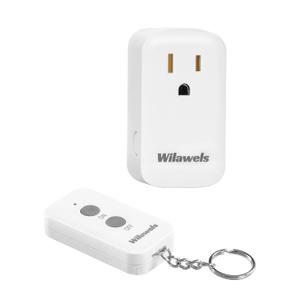 Remote Control Outlet Plug Wireless On Off Power Switch, WILAWELS Wireless Remote Light Switch for Lamp, Light, Fan, Programmable, Compact, 100ft RF Range, FCC Listed, Battery Included W02RC1106