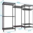 Ulif E13 Heavy Duty Clothes RackWith 4 Hanger Rods & 8 Shelves Freestanding Clothing Racks for Hanging ClothesAdjustable Closet OrganizerMetal Garment Rack 63" W x16 D x77 HMax Load 900LBSBlack