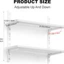 White 2-Tier Adjustable Wall Mounted Shelves, 23.6 Inch