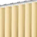 Extra Long Shower Curtains 96 inch Beige Waffle Shower Curtain for Bathroom, Heavy Duty 256GSM Modern Shower Curtain, Machine Washable,Water Resistant with 12 Metal Hooks, 72Wx96H