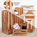 4 Pieces Decorative Wood Crates for Party Display, Large Rustic Farmhouse Wooden Nesting Storage Crates with Handles for Wedding Birthday Home Party Decoration