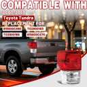 HECASA LH Tail Light Compatible with 2007-2013 Toyota Tundra Pickup Halogen Rear Brake Tail Lamp Assembly Replacement for 815600C090 TO2800183 (Red Lens+Clear Lens+Chrome Housing)