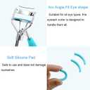 3 x Eyelash Curler - Ergonomic Design for All Eye Shapes, Precision Curl Control, Superior Long- Lasting Curl, Gentle on Lashes, Includes 2PCS Silicone Replacement Pads, Easy to Use (Blue)