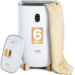 VEVOR Towel Warmers for Bathroom, 35 L Towel Warmer BucketTowel Dryer with Auto Shut Off for Spa Fits up to 6 Oversized Towels, Blankets, Clothes, Bathrobes, PJ's and More (White)