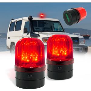 6" Flashing Light, Red LED Strobe Light Beacon with Magnetic Base for Vehicle Forklift Truck Tractor Golf Carts UTV Car Bus and Club Party Show Bar2 Pack