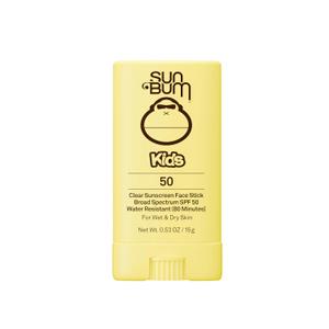 Sun Bum Kids SPF 50 Clear Face Stick Sunscreen  Wet or Dry Skin Application Broad Spectrum Sunscreen with Vitamin E  Hawaii Act 104 Compliant (Without Octinoxate & Oxybenzone)  Travel Size 0.53 oz