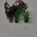 JIH Aquarium Fish Tank Plastic Plants and Cave Rock Decorations Decor Set 7 Pieces, Small and Large Artificial Fish Tank Plants with Cave Rock (CU89Red-7) (Cu89red-7)