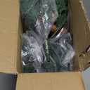 Outdoor Christmas Tree Urn Filler 2 Set, Pre-lit Artificial Flocked Xmas Tree with Cones & Red Berries, Small Christmas Tree with 70 Warm Lights (Green)