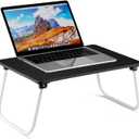 Ruxury Folding Lap Desk Laptop Stand Bed Desk Table Tray, Breakfast Serving Tray, Portable & Lightweight Mini Table for Sofa Couch Floor - Black (Small)