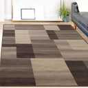 Superior Indoor Large Area Rug, Jute Backed, Perfect for Entryway, Office, Living/Dining Room, Bedroom, Kitchen, Modern Geometric Patchwork Floor Decor, Clifton Collection, 5' x 8', Beige, 1 Pack