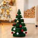 Civaner 20 x 12 inches Honeycomb Christmas Tree Thickened 3D Honeycomb Paper Christmas Tree with Magnetic Folding Xmas Modern Decorations Xmas for Home Living Room Holiday Decorations (19.7 Inches, Green)