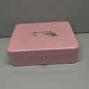 Xydled Cash Box with Money Tray and Key Lock,Tiered, Cantilever Design,4 Bill / 5 Coin Slots,11.8" x 9.5" x 3.5",Pink