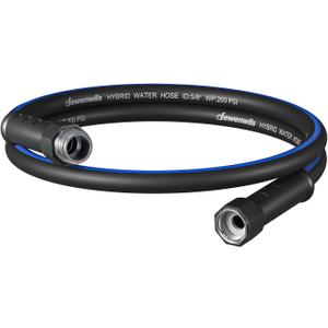 DEWENWILS Short Garden Hose 5 ft x 5/8", Hybrid Water Hose with Rotate Handle, Heavy Duty, Lightweight, Flexible Hose for Plants, Car, Yard, 3/4 Inch Solid Fittings, Drinking Water Safe, Black Blue