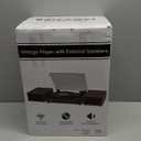 Vinyl Record Player with Speakers,Bluetooth Portable Turntable for Vinyl Records,Phonograph LP Player with 3 Speed USB RCA in Vintage Brown