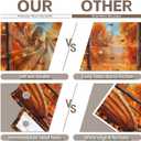 Swepuck 7x5ft Fabric Fall Window Backdrop Vintage Curtains Autumn Fallen Maple Leaves Forest Harvest Pumpkin Photography Background Thanksgiving Party Decor Photo Props