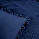 Lush Dcor Lush Decor Allison Ruffle Skirt Bedspread Navy Shabby Chic Farmhouse Style Lightweight 3 Piece Set Full,