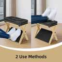 Double Step Foot Rest for Under Desk at Work, Wooden Under Desk Footrest with Non-Slip EVA Stepping Surface, Ergonomic Foot Stools for Under Office Desk, Enhances Posture,Home Office Gaming
