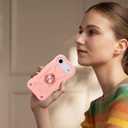 MARKILL Compatible with iPhone Air Case 6.5 Inch 2025 with 360 Degree Rotate Ring Stand, Military Grade Drop Protection Full Body Rugged Protective Case Kids Pink