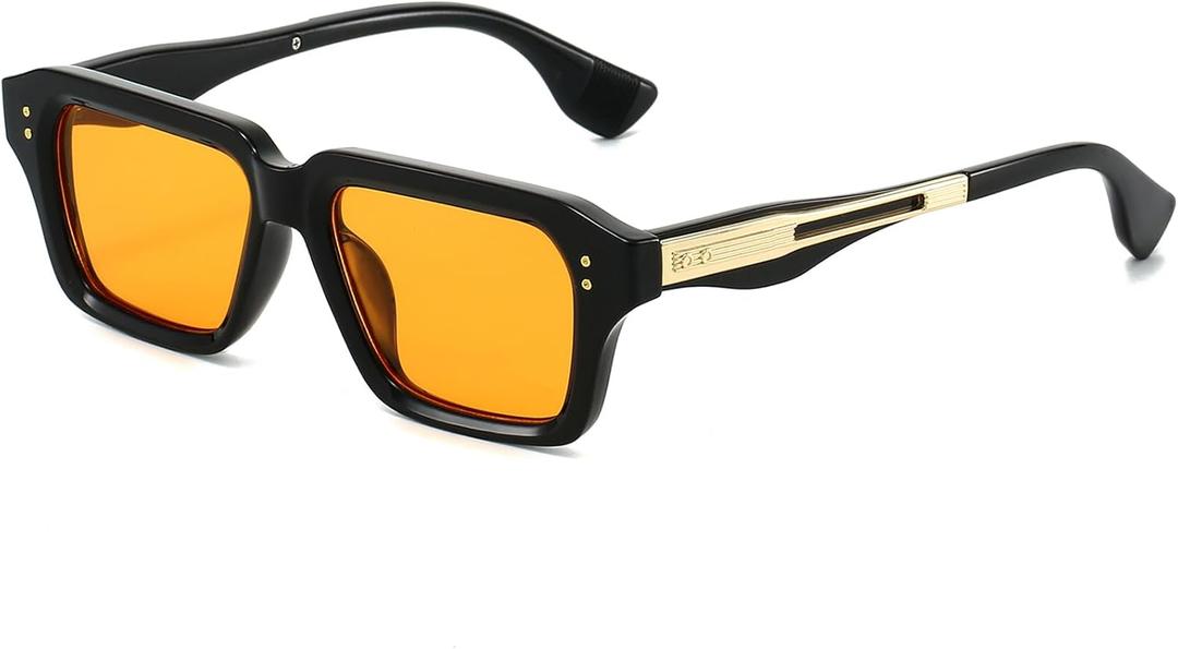 AIEYEZO Rectangle Sunglasses for Men Women Fashion Square Frame Sun Glasses 90’s Retro Designer Shades