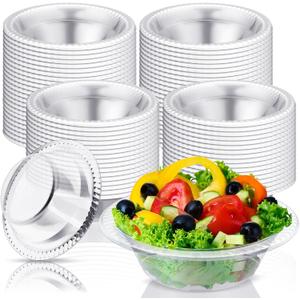 Lallisa 100 Pcs 12oz Clear Disposable Plastic Bowls Dessert Cups Ice Cream Snack Salad Soup Food Serving Bowls for Spring Summer Party Favor Picnic