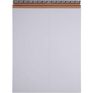 JAM PAPER Stay-Flat Photo Mailer Envelopes with Peel & Seal Closure - 17 x 21 - White - 6 Rigid Mailers/Pack