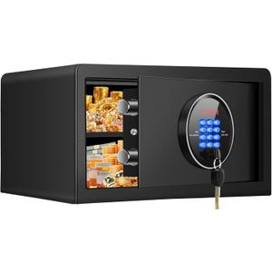 2.3 Cu ft Fireproof Safe Box, Anti-Theft Hotel Safe with Combination Lock, Hidden Home Safe with Removable Shelf for Laptop Documents Money Medicine Firearm Valuables