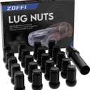 ZOFFI Black M12x1.25 Spline Lug Nuts 20pcs with Socket Replacement for 1988-2021 Nissan Maxima, 1993-2021 Altima, 1982-2015 Sentra, 2008-2015 Rogue, 2011-2015 Juke Aftermarket Wheels