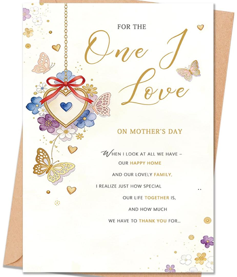uugtcard Mother's Day Card for Mom Wife, Mothers Day Gift for Daughter Grandma