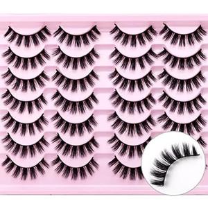 SQYlashes Natural Lashes Wispy Cat Eye False Eyelashes Short  14 Pairs, G81 2Pcs