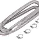 Stainless Steel Exhaust Hose, Fuel Tank Diesel Gas Vent Hose Length 78.7 Inches Flexible Exhaust Tubing Diesel Heater Exhaust Pipe, 2.5cm/ 1 In Inner Diameter Air Heater Exhaust Pipe