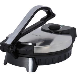 Brentwood Electric Tortilla Maker Non-Stick, 10-inch, Brushed Stainless Steel/Black