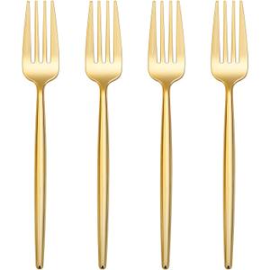 I00000 90 Pcs Gold Plastic Forks,Gold Disposable Utensils, Disposable Heavy Duty Plastic Forks Heat Resistant Perfect for Parties,Wedding,Dinners