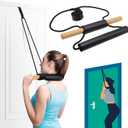 Cervical Neck Traction Over Door Device for Neck Relieve Neck Pain, Enhance Physical TherapyOver Door Use with Comfort Wood Grip