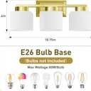 EJIAXIN 3-Light Bathroom Light Fixtures - Gold Bathroom Vanity Lights with Glass Shade Modern Bathroom Lighting Fixtures Over Mirror - Wall Sconce Lamps for Bedroom,Living Room,Hallway