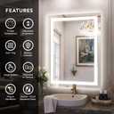 24x32 LED Bathroom Mirror with Lights – Anti-Fog, Dimmable, Backlit & Front Lit Lighted Vanity Mirror for Wall – Smart Bathroom Mirror with Memory Function, Shatterproof Tempered Glass