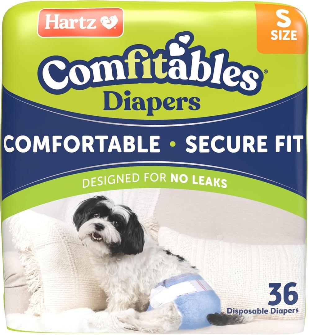 Hartz Disposable Dog Diapers, Size S - 36 count, Comfortable & Secure Fit, Easy to Put On