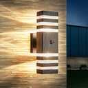 Motion Sensor Outdoor Wall Light Fixture Up Down Porch Lights Modern Dusk to Dawn Exterior Sconce Wall Mount Outside Coach Lantern for House Front Door Garage (Include 2 Free Dimmable Bulbs) (1 Pack with Motion Sensor)