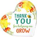 Teacher Appreciation Gifts for Women Acrylic Keepsake and Paperweight Teacher Gifts from Student for Nurse Graduation Retirement First Last Day of School (Thank You for Helping Me Grow)