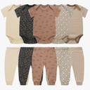 Baby Newborn Layette 10-Piece Sets Cotton Bodysuits Pants Sets for Baby Boys Girls Toddler Unisex Baby Gift Set