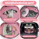 Dog Cat Playpen Indoor Outdoor for Puppy Pet Dogs Cat Recovery After Surgery, Dog Tent Crates Cage Indoor/Outdoor, Portable Pop Up Kennel with Carrying Case for Travel (Pink with Pad, Medium)