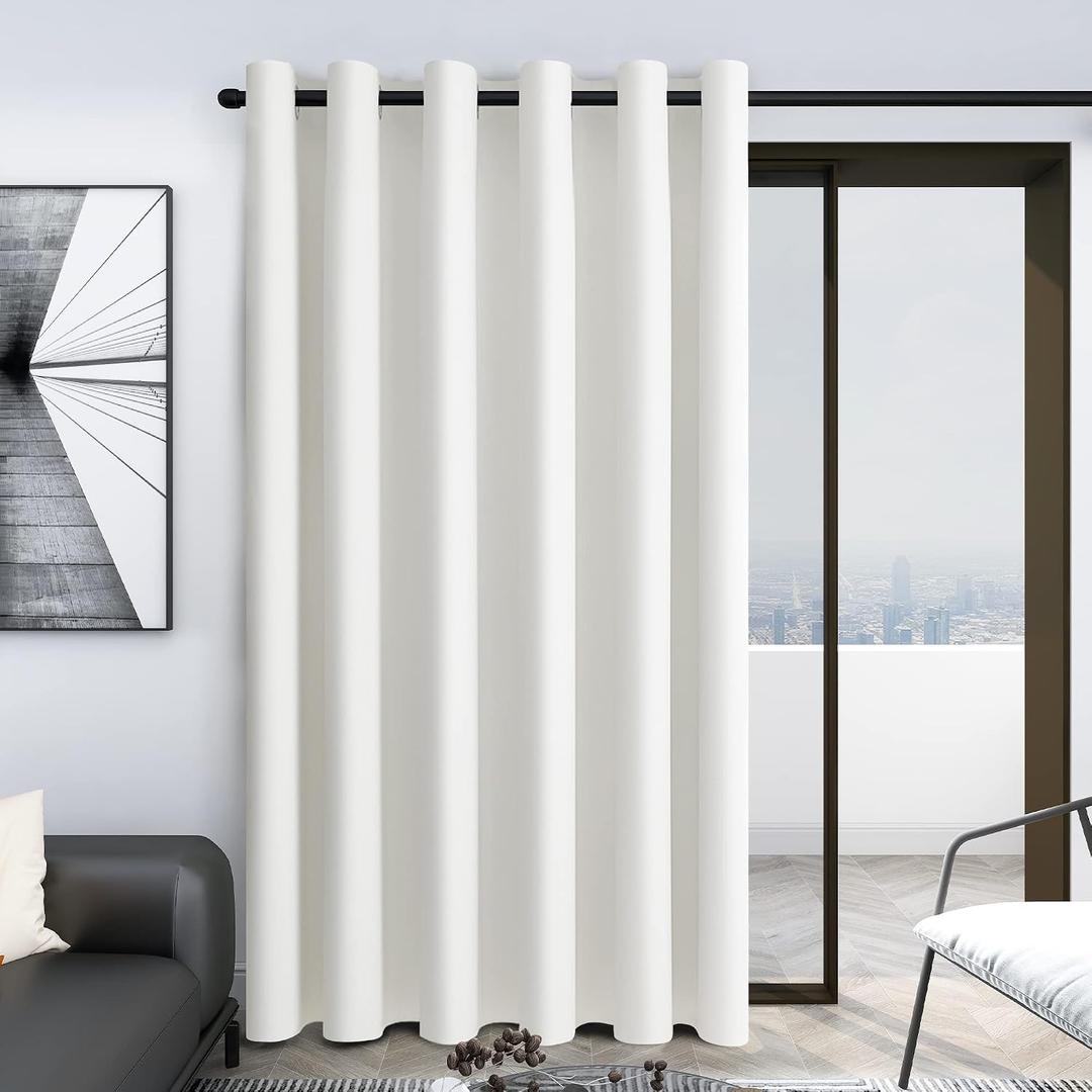 Deconovo Blackout Curtains Grommet, 100% Blackout Thermal Drapes Room Darkening for Bedroom & Living Room, Machine Washable, (80" W x 84" L (Pack of 1), Pure White)