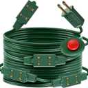 Enhon Indoor Lighted Foot Switch Extension Cord, Foot Switch Extension Cord Outdoor with Sticker, for Christmas Home Kitchen Holiday Decorations, Green (12 Outlets,18 ft)