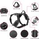 EXCELLENT ELITE SPANKER Nylon Reflective Dog Harness Adjustable No Pull Lightweight EVA Padded Vest Nameplate-Front Clip Service Dog Harness with Buckle for Medium Large Dogs (Black, S)